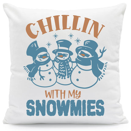 SEO. Kissen mit Weihnachtsmotiv - Chilling with my - Weihnachtsdeko - Geschenke für Frauen & Männer - ohne Füllung Linkreich