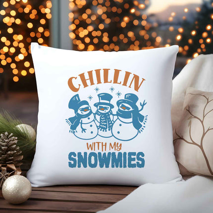SEO. Kissen mit Weihnachtsmotiv - Chilling with my - Weihnachtsdeko - Geschenke für Frauen & Männer - ohne Füllung Linkreich