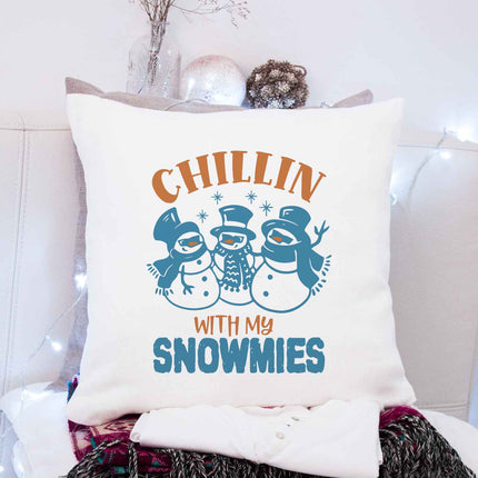 SEO. Kissen mit Weihnachtsmotiv - Chilling with my - Weihnachtsdeko - Geschenke für Frauen & Männer - ohne Füllung Linkreich