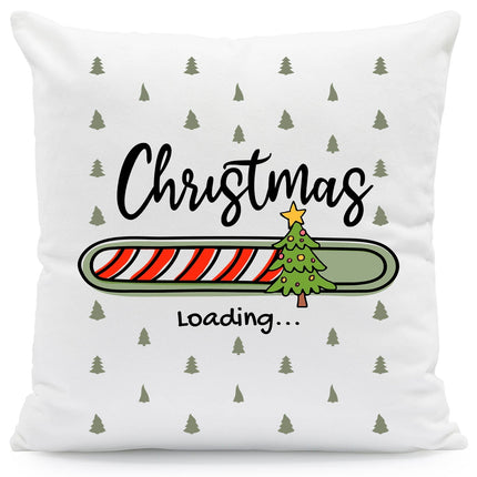 SEO. Kissen mit Weihnachtsmotiv - Christmas loading - Weihnachtsdeko - Geschenke für Frauen & Männer - ohne Füllung Linkreich