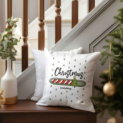 SEO. Kissen mit Weihnachtsmotiv - Christmas loading - Weihnachtsdeko - Geschenke für Frauen & Männer - ohne Füllung Linkreich