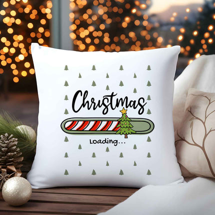 SEO. Kissen mit Weihnachtsmotiv - Christmas loading - Weihnachtsdeko - Geschenke für Frauen & Männer - ohne Füllung Linkreich