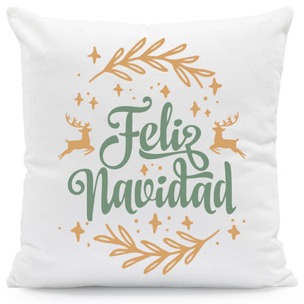 SEO. Kissen mit Weihnachtsmotiv - Feliz Navidad - Weihnachtsdeko - Geschenk für Frauen & Männer - ohne Füllung Linkreich