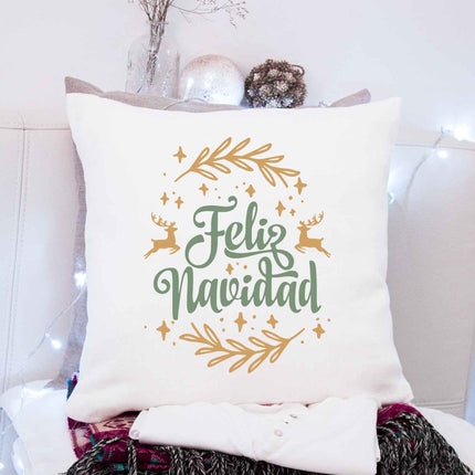 SEO. Kissen mit Weihnachtsmotiv - Feliz Navidad - Weihnachtsdeko - Geschenk für Frauen & Männer - ohne Füllung Linkreich
