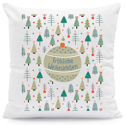SEO. Kissen mit Weihnachtsmotiv - Fröhliche Weihnachten - Weihnachtsdeko - Geschenke für Frauen & Männer - ohne Füllung Linkreich