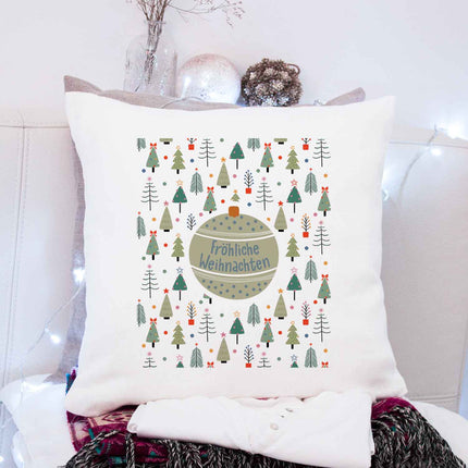SEO. Kissen mit Weihnachtsmotiv - Fröhliche Weihnachten - Weihnachtsdeko - Geschenke für Frauen & Männer - ohne Füllung Linkreich