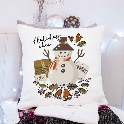 SEO. Kissen mit Weihnachtsmotiv - Holiday Cheer - Weihnachtsdeko - Geschenke für Frauen & Männer - ohne Füllung Linkreich