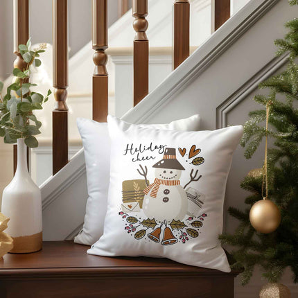 SEO. Kissen mit Weihnachtsmotiv - Holiday Cheer - Weihnachtsdeko - Geschenke für Frauen & Männer - ohne Füllung Linkreich