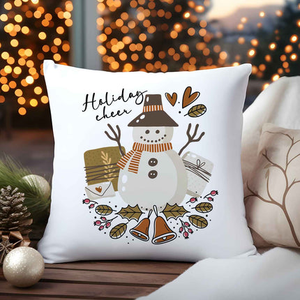 SEO. Kissen mit Weihnachtsmotiv - Holiday Cheer - Weihnachtsdeko - Geschenke für Frauen & Männer - ohne Füllung Linkreich