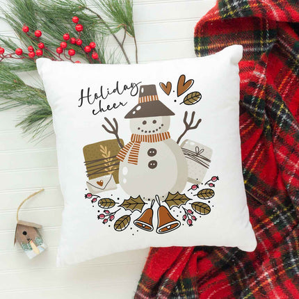 SEO. Kissen mit Weihnachtsmotiv - Holiday Cheer - Weihnachtsdeko - Geschenke für Frauen & Männer - ohne Füllung Linkreich