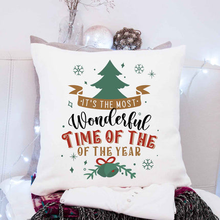 SEO. Kissen mit Weihnachtsmotiv - It's the most - Weihnachtsdeko - Geschenke für Frauen & Männer - ohne Füllung Linkreich