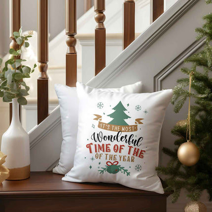 SEO. Kissen mit Weihnachtsmotiv - It's the most - Weihnachtsdeko - Geschenke für Frauen & Männer - ohne Füllung Linkreich