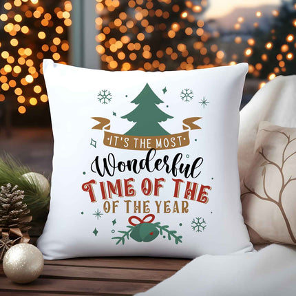 SEO. Kissen mit Weihnachtsmotiv - It's the most - Weihnachtsdeko - Geschenke für Frauen & Männer - ohne Füllung Linkreich