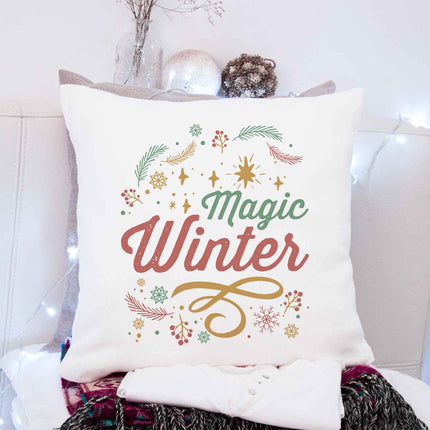 SEO. Kissen mit Weihnachtsmotiv - Magic Winter - Weihnachtsdeko - Geschenke für Frauen & Männer - ohne Füllung Linkreich