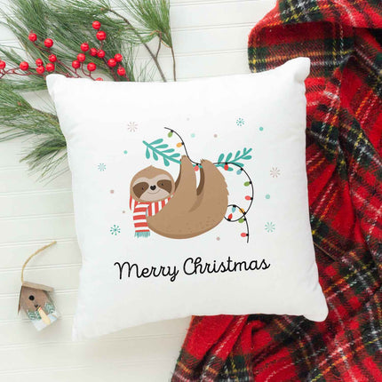 SEO. Kissen mit Weihnachtsmotiv - Merry Christmas Faultier - Weihnachtsdeko - Für Frauen & Männ - ohne Füllung Linkreich