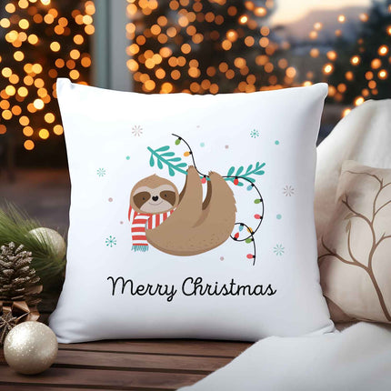 SEO. Kissen mit Weihnachtsmotiv - Merry Christmas Faultier - Weihnachtsdeko - Für Frauen & Männ - ohne Füllung Linkreich