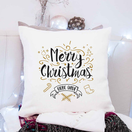 SEO. Kissen mit Weihnachtsmotiv - Merry Christmas Großeltern - Weihnachtsdeko - Für Frauen & Männer - Oma Linkreich