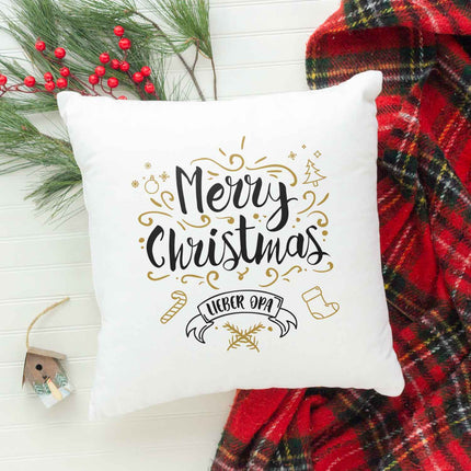 SEO. Kissen mit Weihnachtsmotiv - Merry Christmas Großeltern - Weihnachtsdeko - Für Frauen & Männer - Opa Linkreich