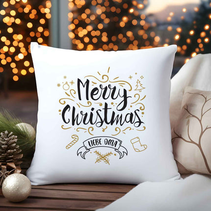 SEO. Kissen mit Weihnachtsmotiv - Merry Christmas Großeltern - Weihnachtsdeko - Für Frauen & Männer - Oma Linkreich