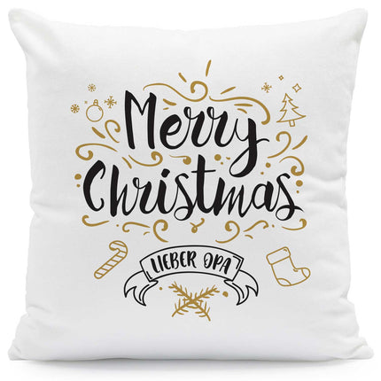 SEO. Kissen mit Weihnachtsmotiv - Merry Christmas Großeltern - Weihnachtsdeko - Für Frauen & Männer - Opa Linkreich