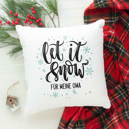 SEO. Kissen mit Weihnachtsmotiv - Personalisierbar - Let it snow - Weihnachtsdeko - Für Frauen & Männer - ohne Füllung Linkreich