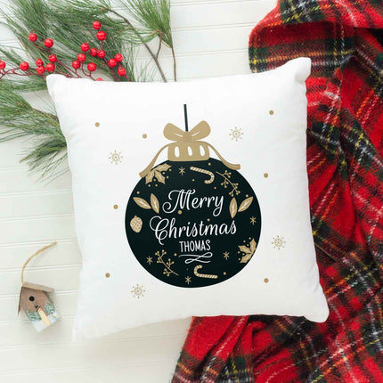 SEO. Kissen mit Weihnachtsmotiv - Personalisiert - Weihnachtskugel - Weihnachtsdeko - Für Sie & Ihn - ohne Füllung Linkreich