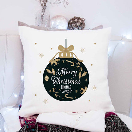 SEO. Kissen mit Weihnachtsmotiv - Personalisiert - Weihnachtskugel - Weihnachtsdeko - Für Sie & Ihn - ohne Füllung Linkreich