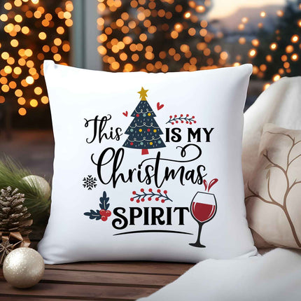 SEO. Kissen mit Weihnachtsmotiv - This Is My Christmas Spirit - Weihnachtsdeko - Für Frauen & Männer - ohne Füllung Linkreich