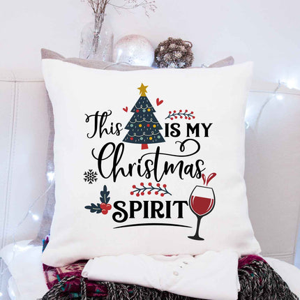 SEO. Kissen mit Weihnachtsmotiv - This Is My Christmas Spirit - Weihnachtsdeko - Für Frauen & Männer - ohne Füllung Linkreich
