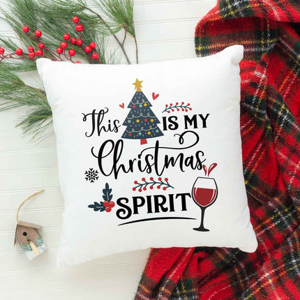 SEO. Kissen mit Weihnachtsmotiv - This Is My Christmas Spirit - Weihnachtsdeko - Für Frauen & Männer - ohne Füllung Linkreich