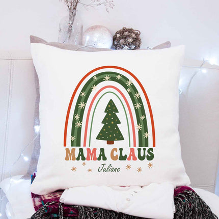 SEO. Kissen mit Weihnachtsmotiv und Name - Mama Claus - Weihnachtsdeko - Geschenke für Frauen & Männer - ohne Füllung Linkreich