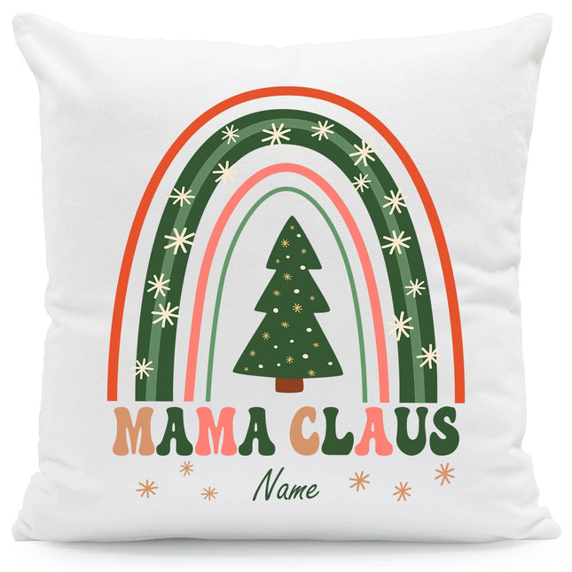 SEO. Kissen mit Weihnachtsmotiv und Name - Mama Claus - Weihnachtsdeko - Geschenke für Frauen & Männer - ohne Füllung Linkreich
