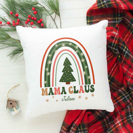 SEO. Kissen mit Weihnachtsmotiv und Name - Mama Claus - Weihnachtsdeko - Geschenke für Frauen & Männer - ohne Füllung Linkreich