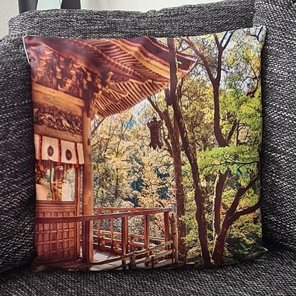 SEO. Kissenbezug Japanisches Haus im Grünen - 45cm x 45cm - Linkreich