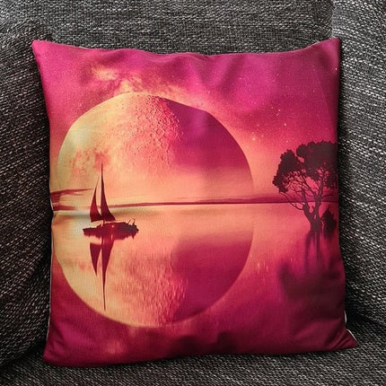 SEO. Kissenbezug Segelschiff im Sonnenuntergang - 45cm x 45cm - Linkreich