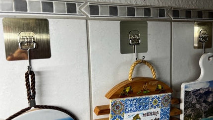 SEO. Klebehaken "Niran" für Camper, Wohnmobil & Wohnwagen 5er Set - Silber Linkreich