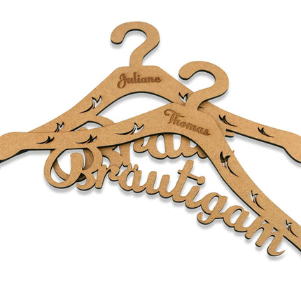SEO. Kleiderbügel "Braut & Bräutigam" mit Gravur - Linkreich