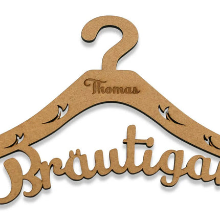 SEO. Kleiderbügel "Braut & Bräutigam" mit Gravur - Linkreich
