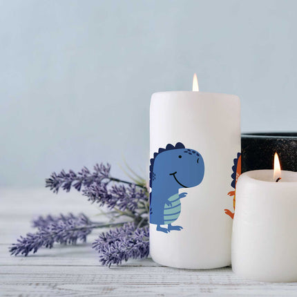 SEO. Kleine Geburtstagskerze "Kleine Dinos Geburtstag" mit Namen und Alter - Linkreich