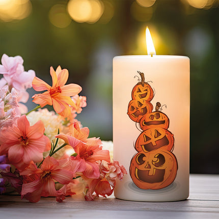 SEO. Kleine Halloween Kerze "Kürbisstapel" - Linkreich