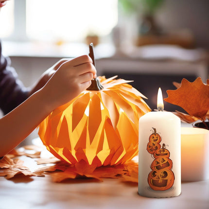 SEO. Kleine Halloween Kerze "Kürbisstapel" - Linkreich