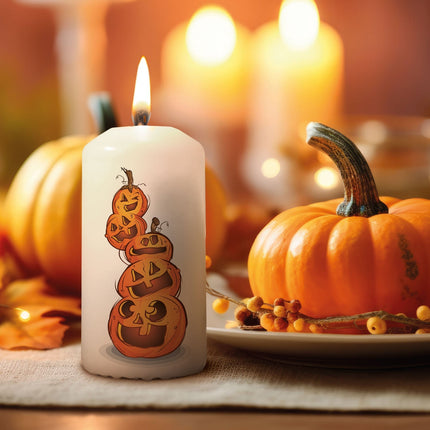 SEO. Kleine Halloween Kerze "Kürbisstapel" - Linkreich