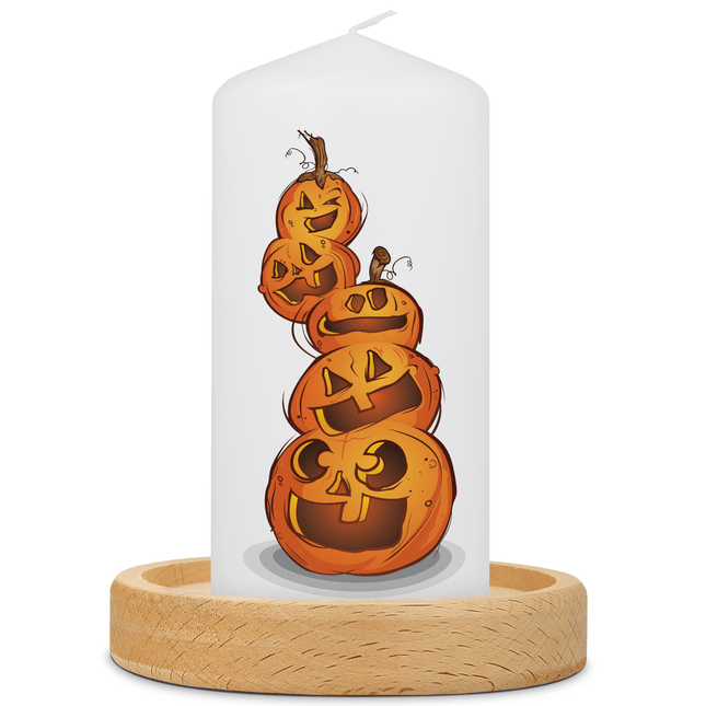 SEO. Kleine Halloween Kerze "Kürbisstapel" - Linkreich