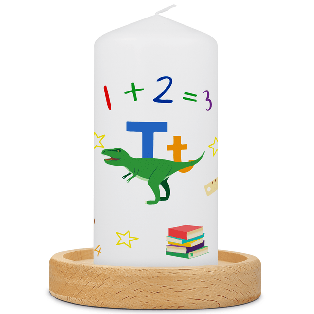 SEO. Kleine Kerze "Dino ABC" zur Einschulung - Nein danke! Linkreich