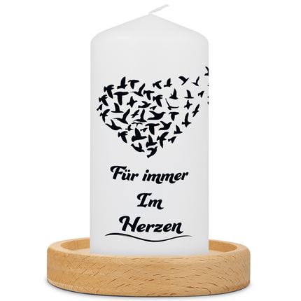 SEO. Kleine Kerze "Für immer im Herzen" - Trauerkerze - Nein danke! Linkreich