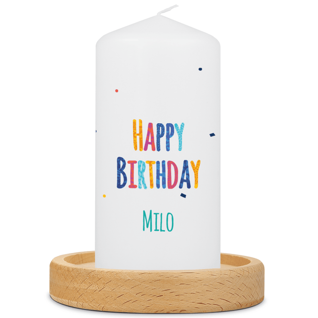 SEO. Kleine Kerze "Happy Birthday" mit Namen und Alter zum Geburtstag - Linkreich