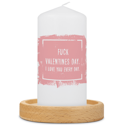 SEO. Kleine Kerze mit Spruch "Fuck Valentines Day" - Rosa Linkreich