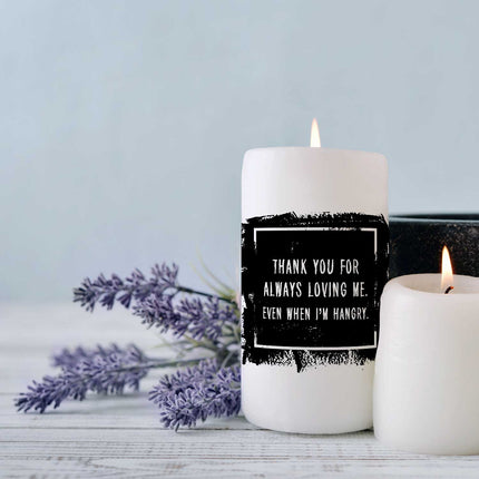 SEO. Kleine Kerze mit Spruch "Thank You for always Loving Me" - Rosa Linkreich