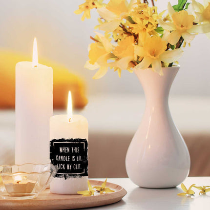 SEO. Kleine Kerze mit Spruch "When this Candle is lit" - Rosa Linkreich