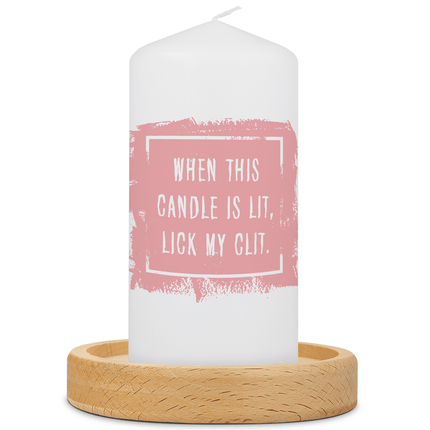 SEO. Kleine Kerze mit Spruch "When this Candle is lit" - Rosa Linkreich